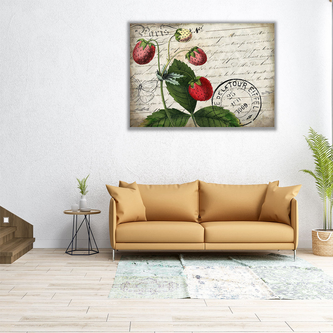 Vintage Strawberry - Canvas Print Wall Art