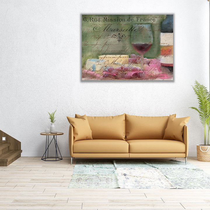 Wine And Cheese - Canvas Print Wall Art