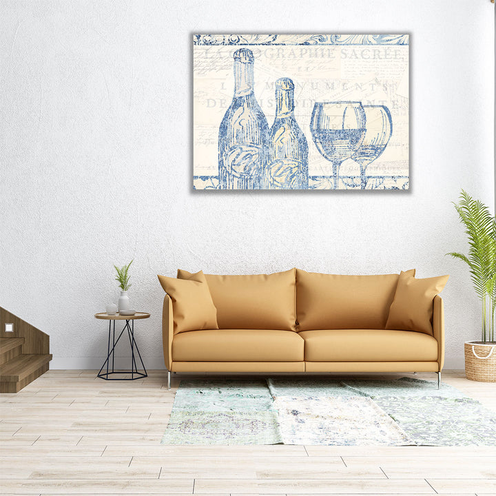 Wine Sketch - Canvas Print Wall Art