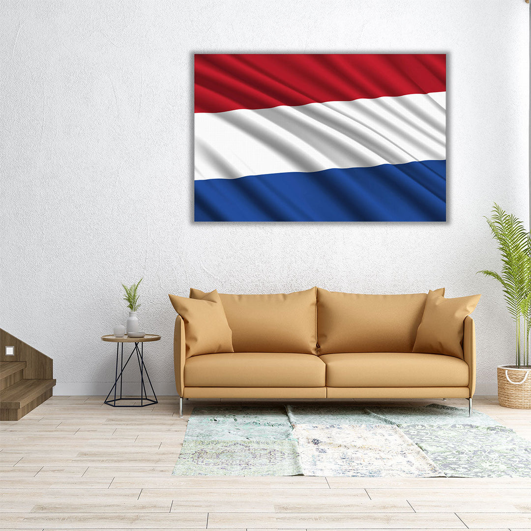 Netherlands Flag Waving - Canvas Print Wall Art