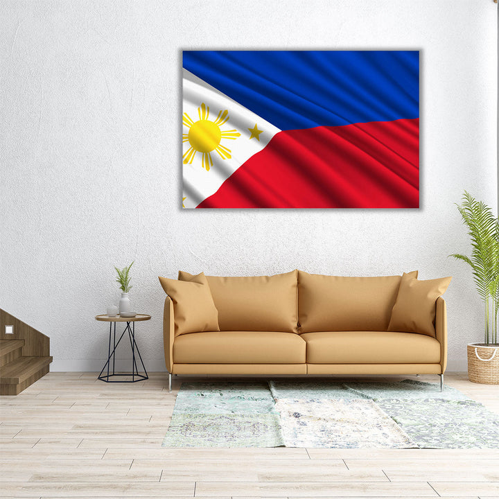 Philippines Flag Waving - Canvas Print Wall Art