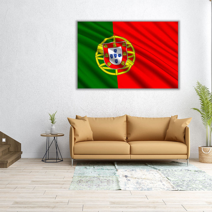 Portugal Flag Waving - Canvas Print Wall Art