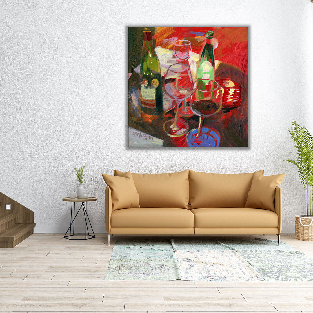 Vin Rouge Red Wine - Canvas Print Wall Art