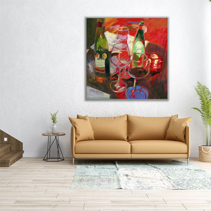 Vin Rouge Red Wine - Canvas Print Wall Art