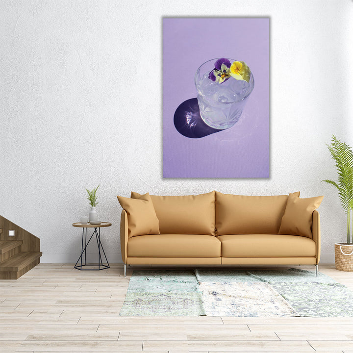 Lavender Water with Pansies - Canvas Print Wall Art