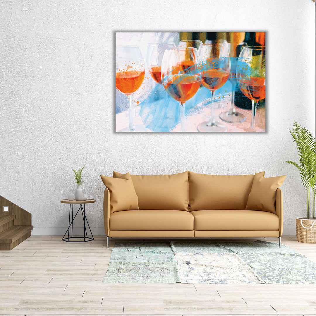 36x24 Wrapped Canvas orange wine close-up