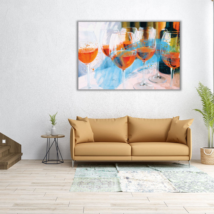 36x24 Wrapped Canvas orange wine close-up