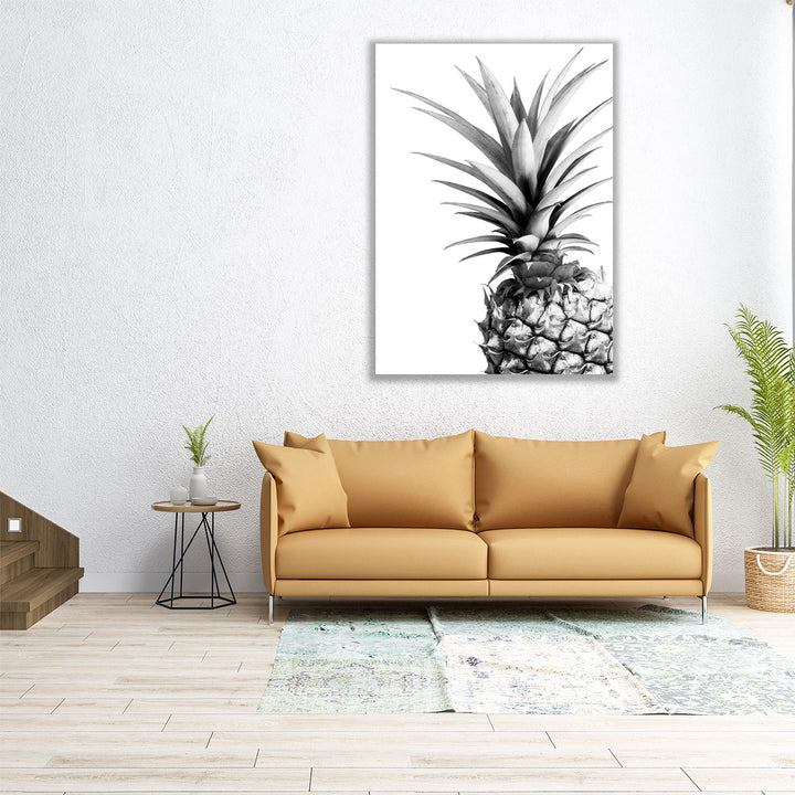 Pineapple Black and White - Canvas Print Wall Art