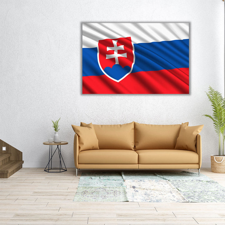 Slovakia Flag Waving - Canvas Print Wall Art