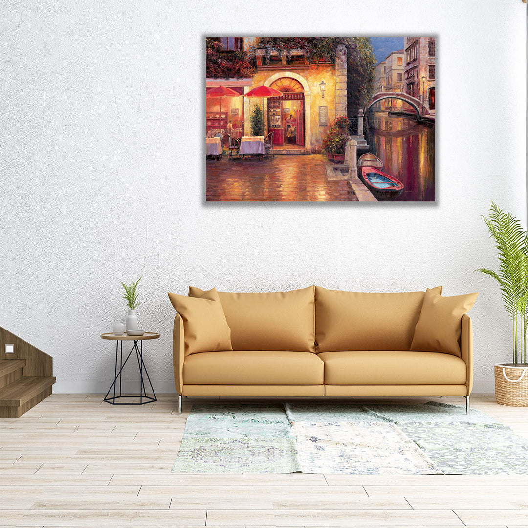 16×12 inch canvas print of street scene