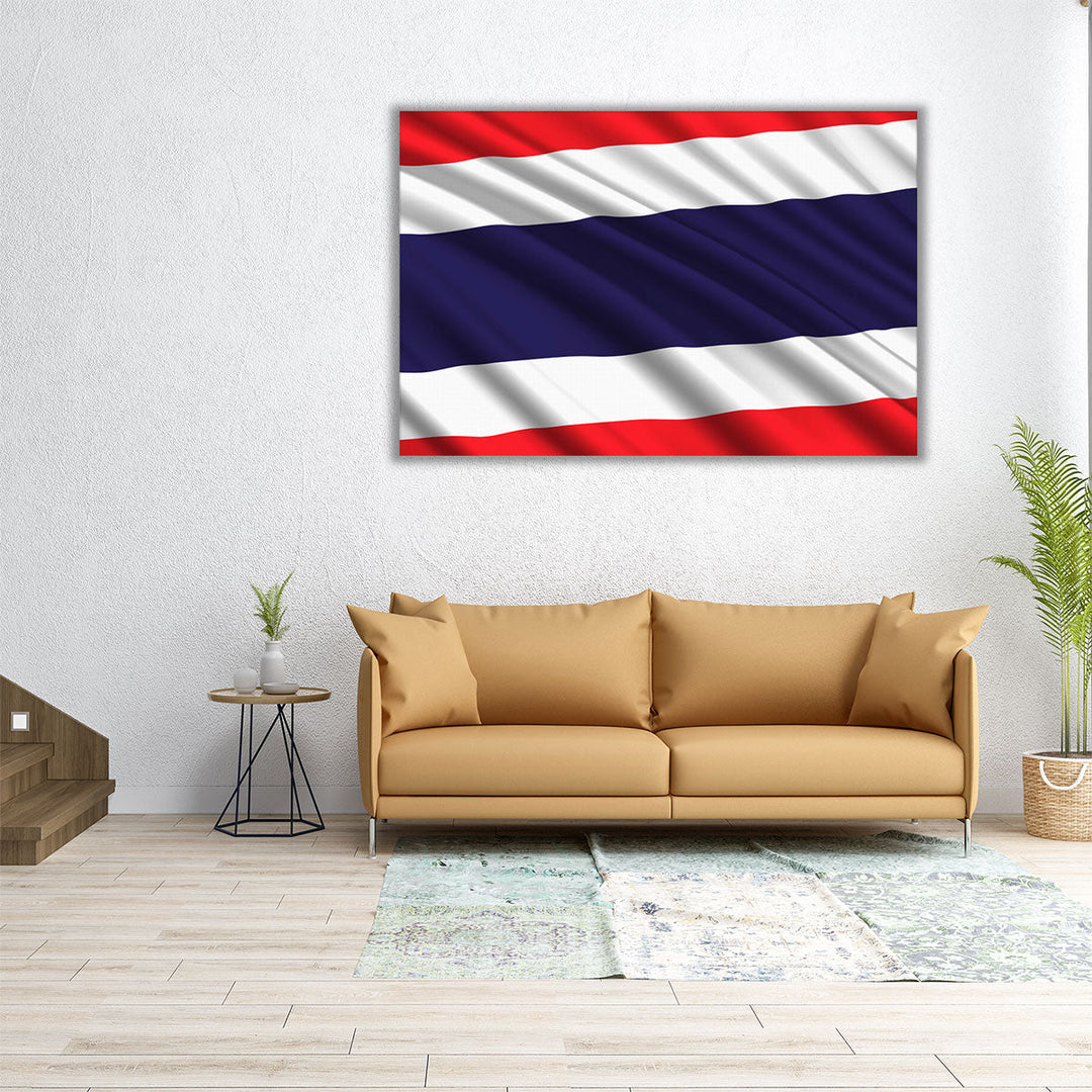 Thailand Flag Waving - Canvas Print Wall Art