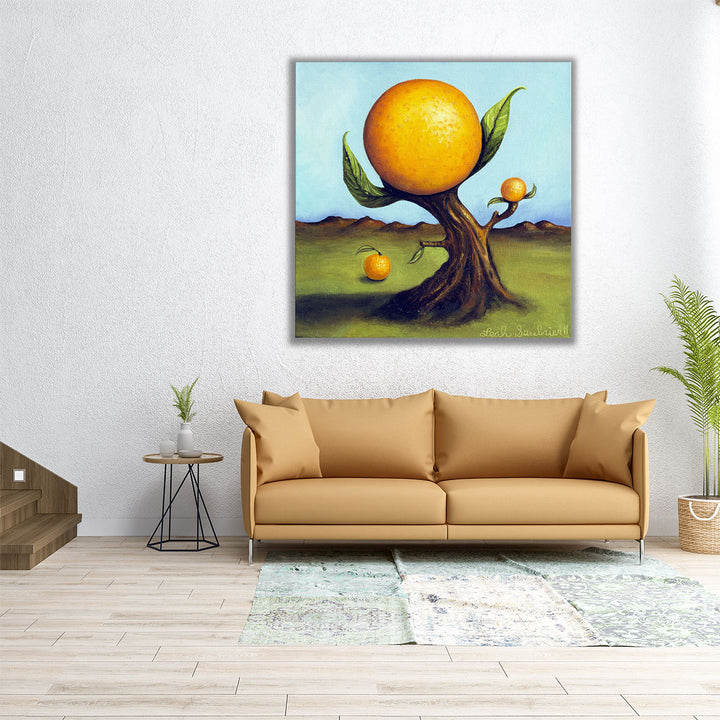 30x30 Canvas Print – citrus tree abstraction