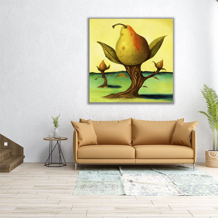 30x30 Canvas Print – surreal pear artwork