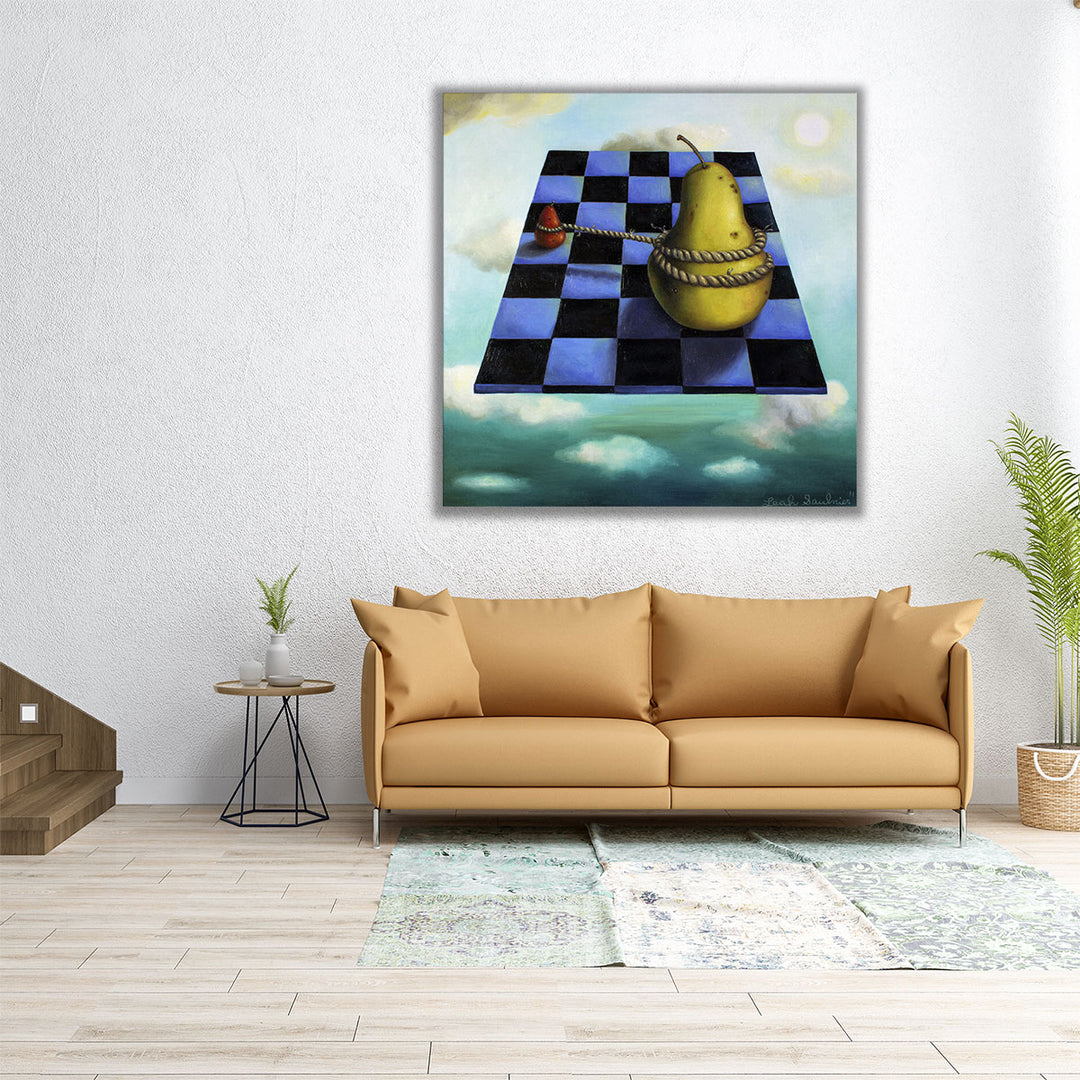 30x30 Canvas Print – floating pear silhouettes