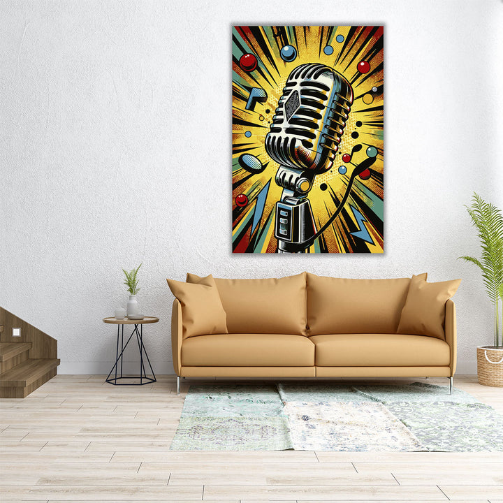 Microphone - Canvas Print Wall Art