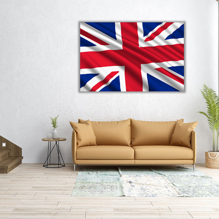 United Kingdom Flag Waving - Canvas Print Wall Art