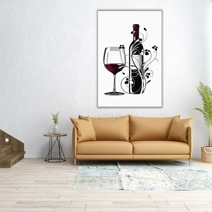 24x36 framed wine bottle artwork
