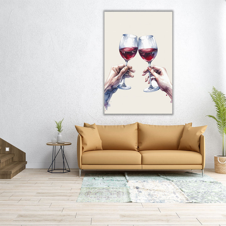 modern glass toast – contemporary wine cheer