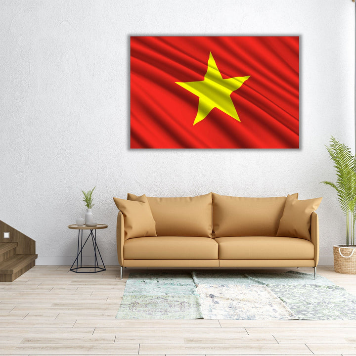 Vietnam Flag Waving - Canvas Print Wall Art