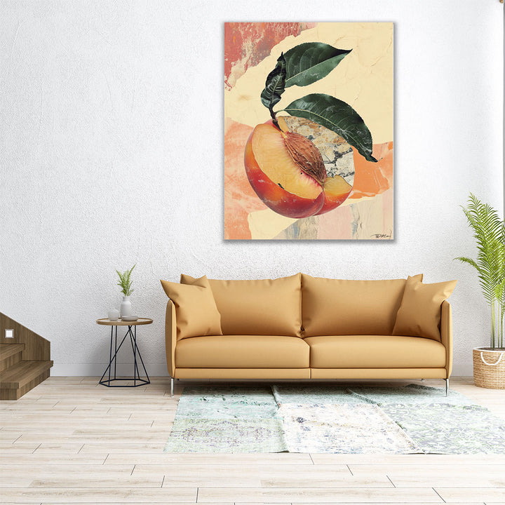 24×30 peach print – modern fruit design