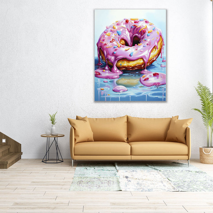 Pink Doughnut - Canvas Print Wall Art
