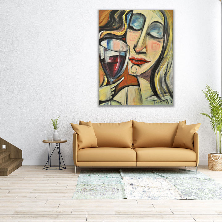 24x30 Wrapped Canvas – rich wine-themed artwork