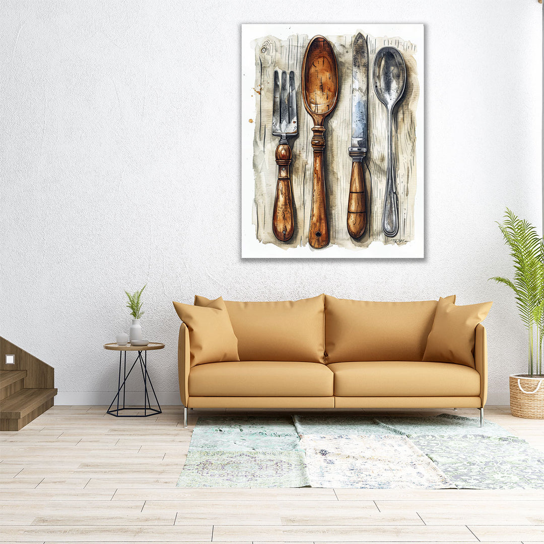Vintage Cutlery - Canvas Print Wall Art