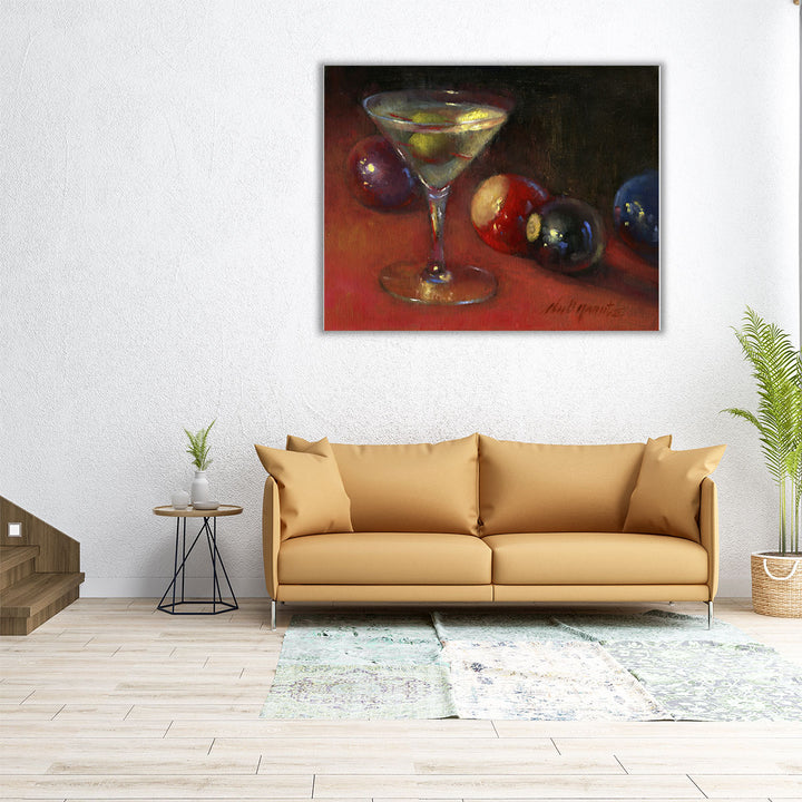 kitchen art – neutral palette with red and blue accents