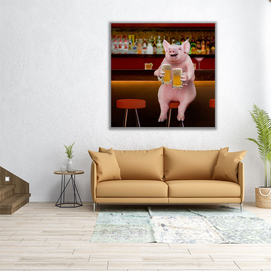 Beer Hog - Canvas Print Wall Art