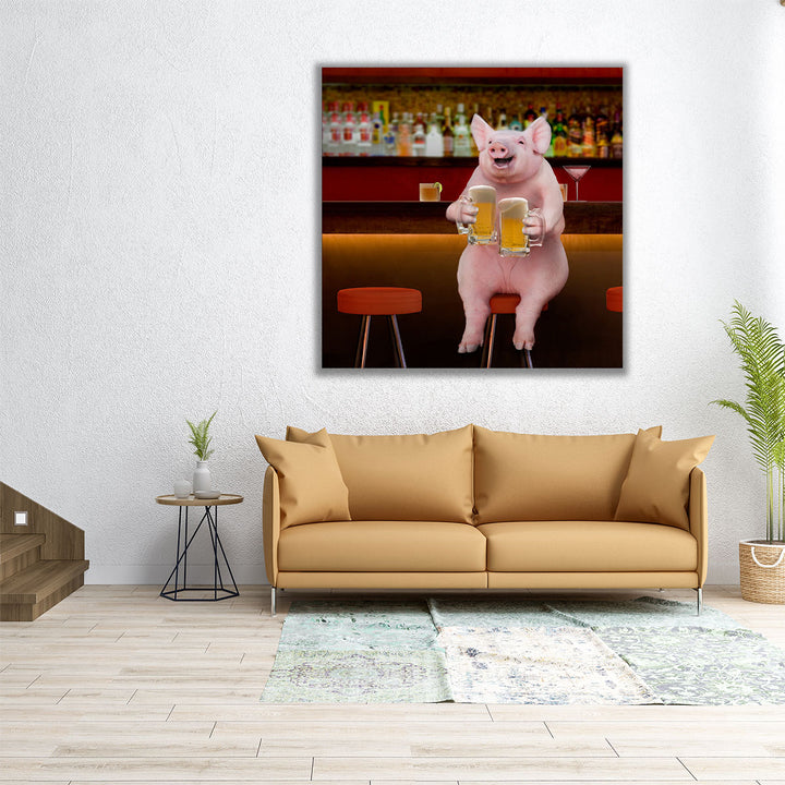 Beer Hog - Canvas Print Wall Art