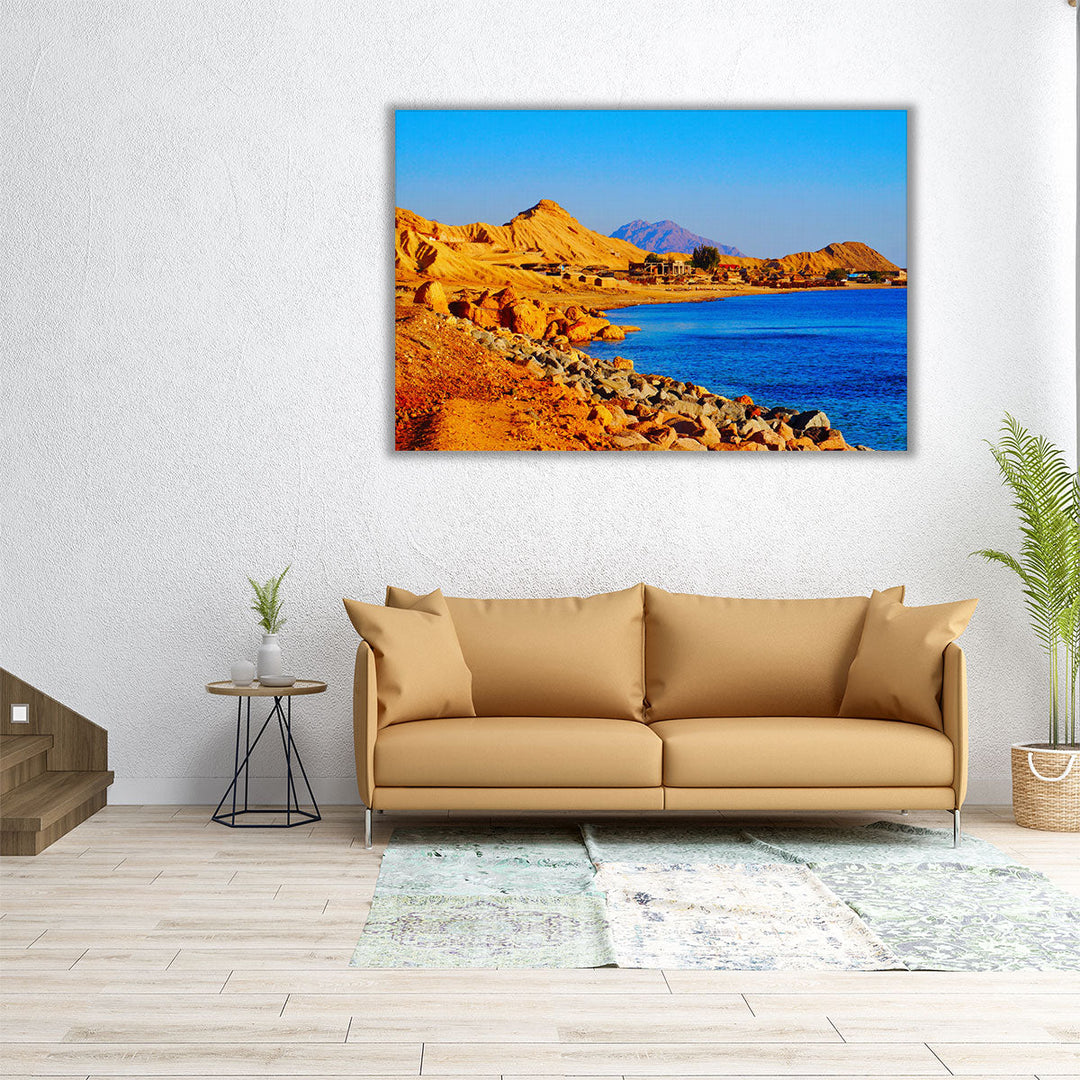 Beautiful Sandy Beach in Sinai Peninsula, Egypt - Canvas Print Wall Art