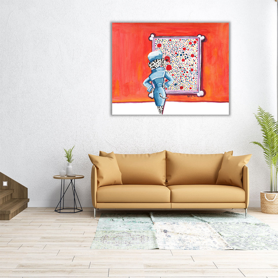 Miss Indognito Does Pointillism - Canvas Print Wall Art