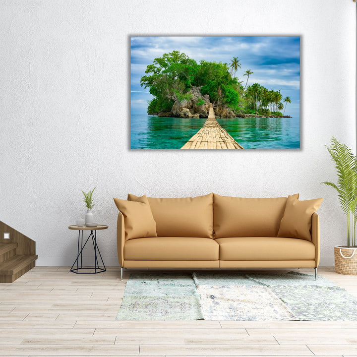 Tropical Landscape of an Island, Exotic Scenery - Canvas Print Wall Art