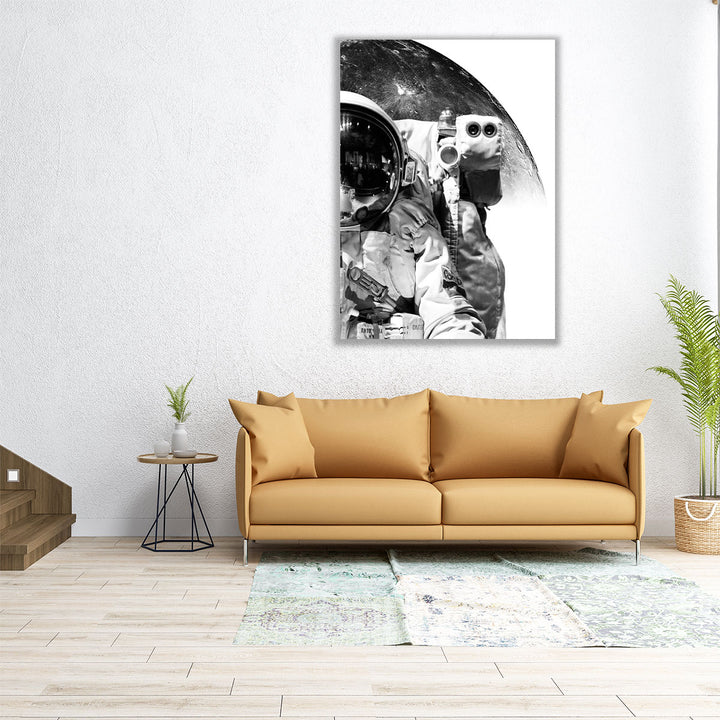 Modern Astronaut No. 1 Black and White - Canvas Print Wall Art