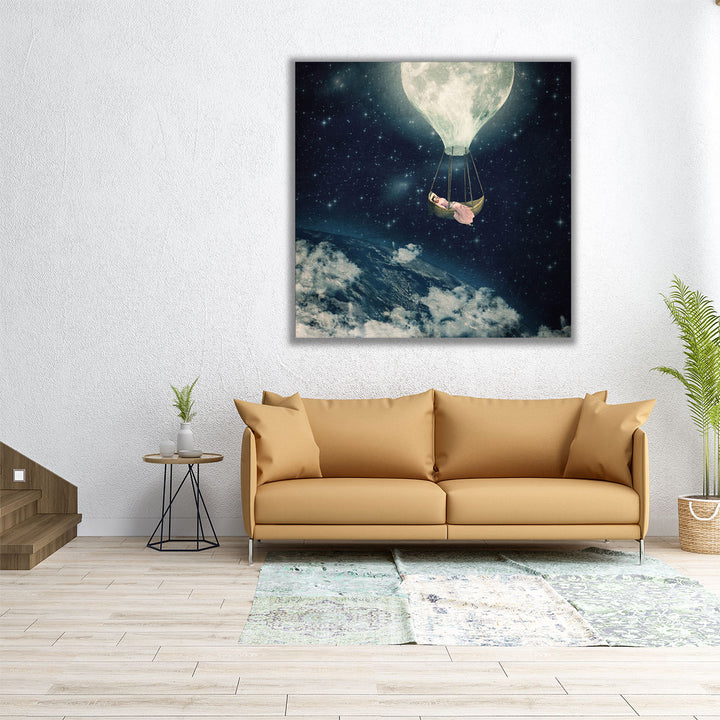The Moon Carries Me Away - Canvas Print Wall Art