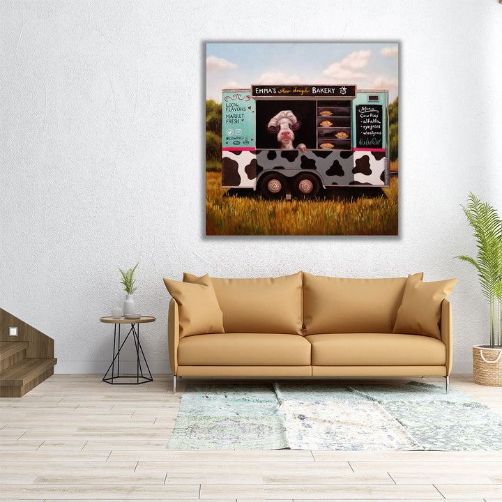 30x30 Canvas Print – playful cow portrait