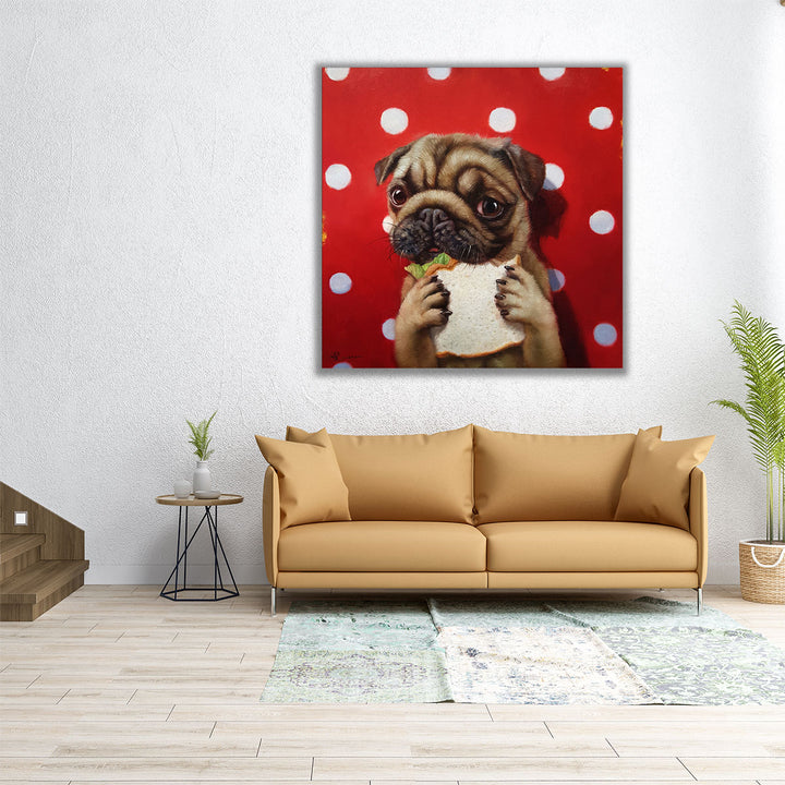 16x16 Canvas Print – cheerful canine portrait