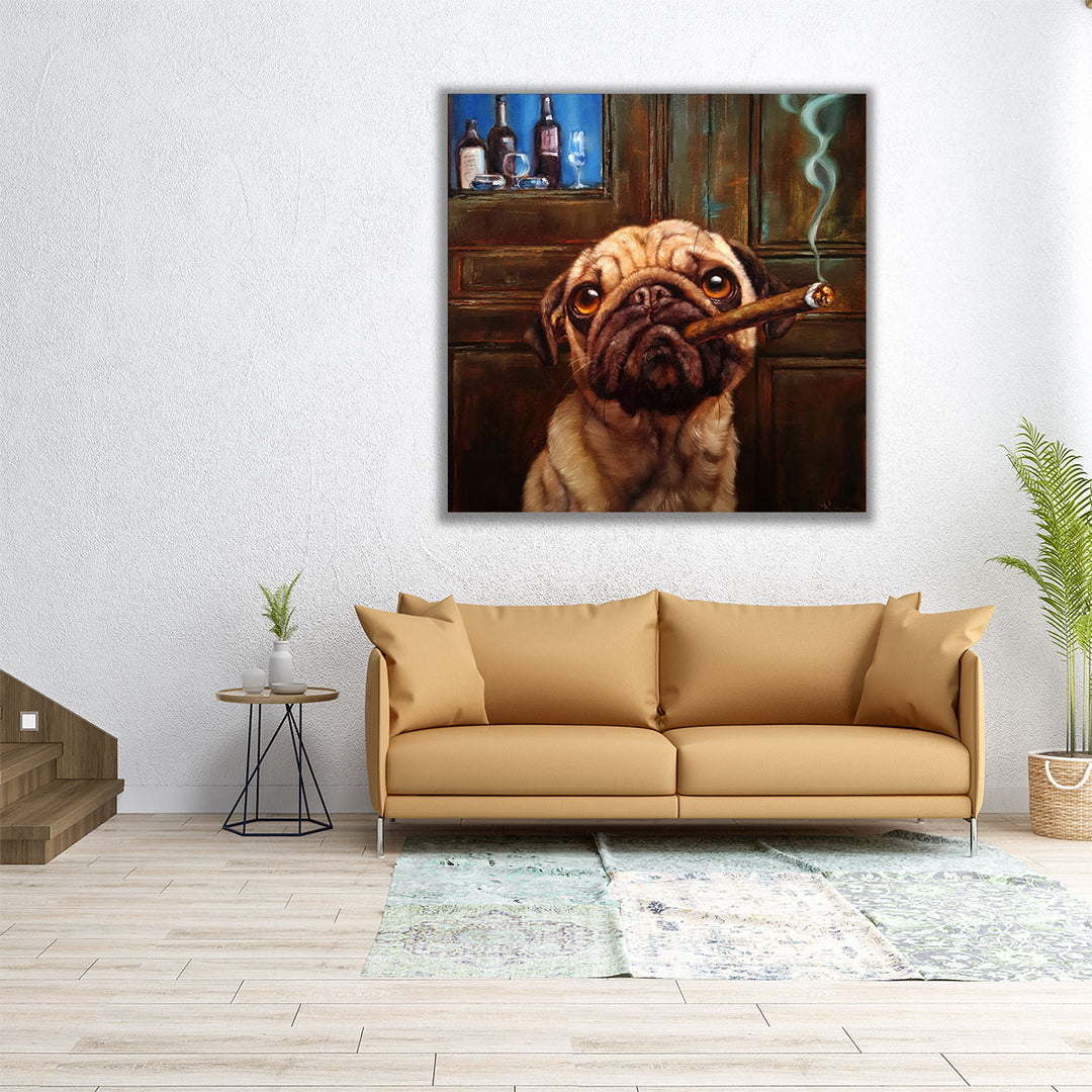 Uptown Pug - Canvas Print Wall Art