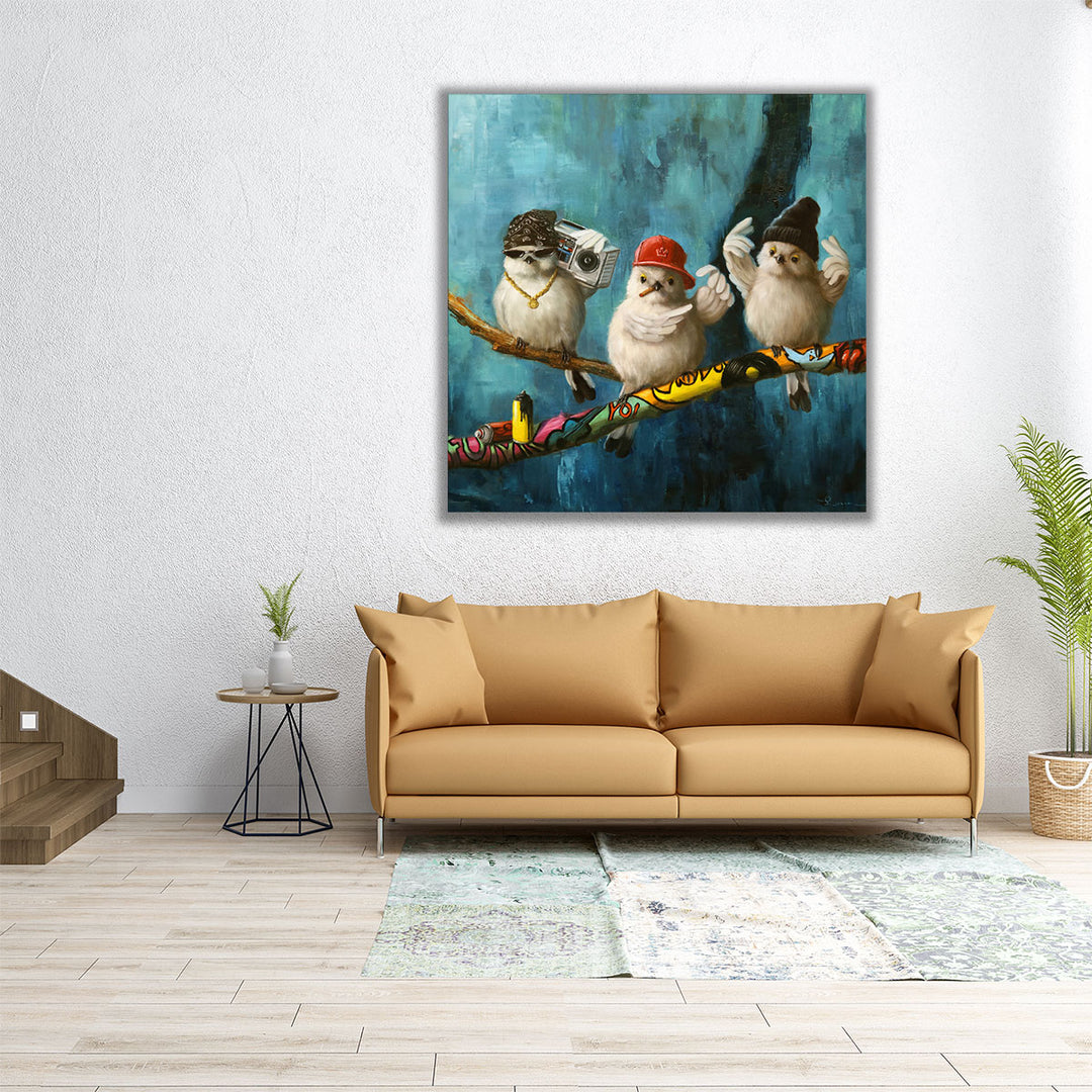 Birdz in da Hood 2 - Canvas Print Wall Art