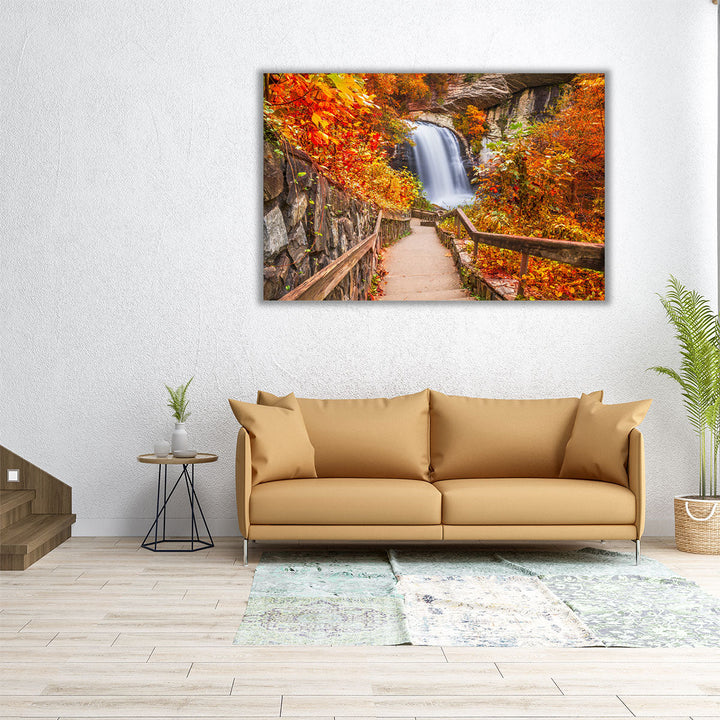 Looking Glass Falls in Pisgah National Forest, North Carolina - Canvas Print Wall Art