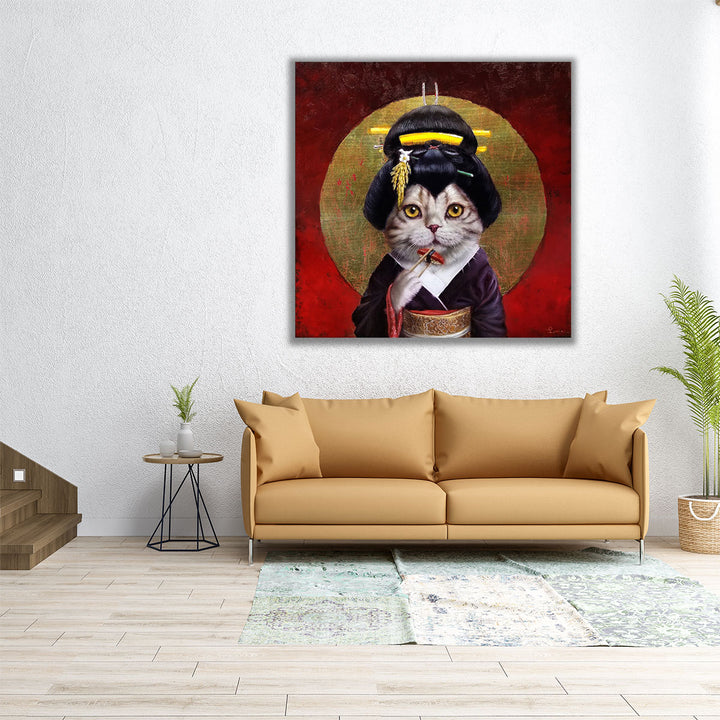 Kyoto Kitty - Canvas Print Wall Art