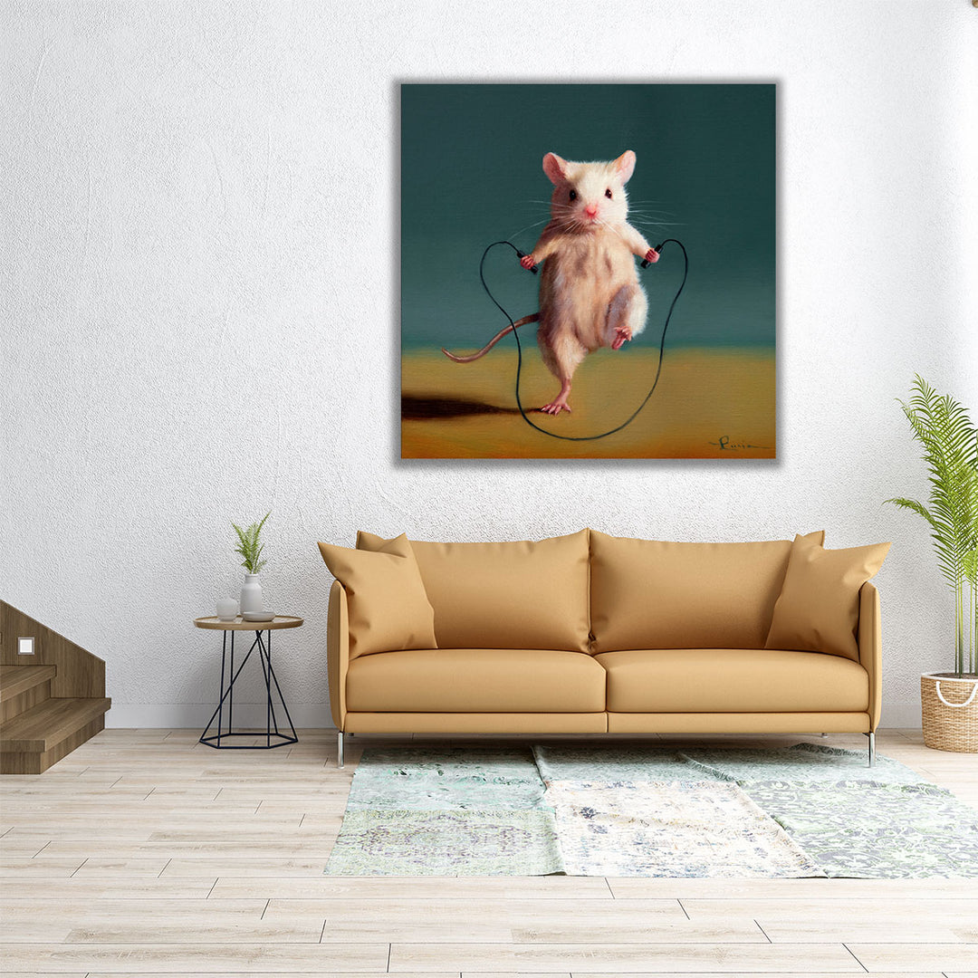 Gym Rat Jump Rope - Canvas Print Wall Art