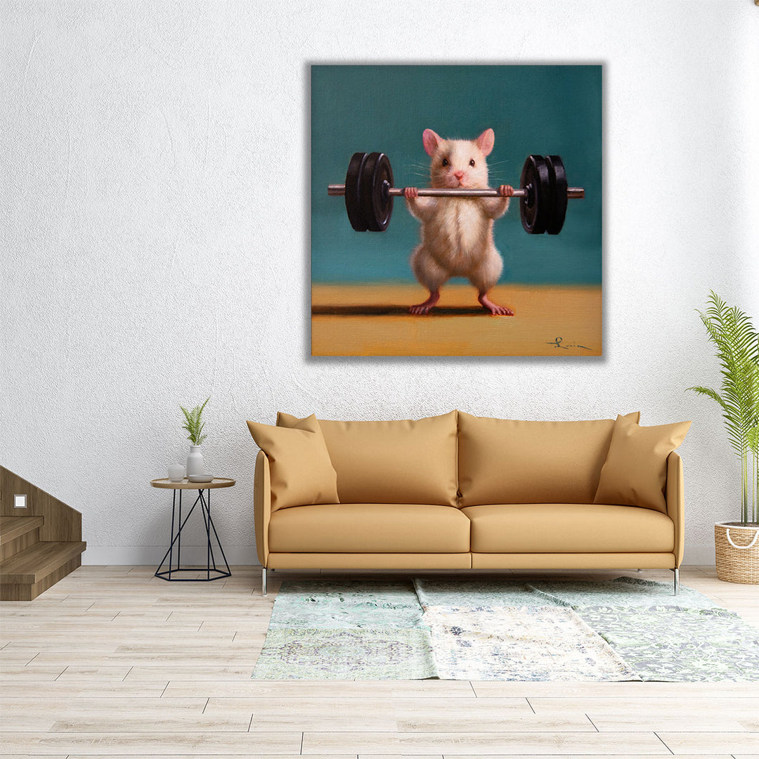 Gym Rat Push Press - Canvas Print Wall Art