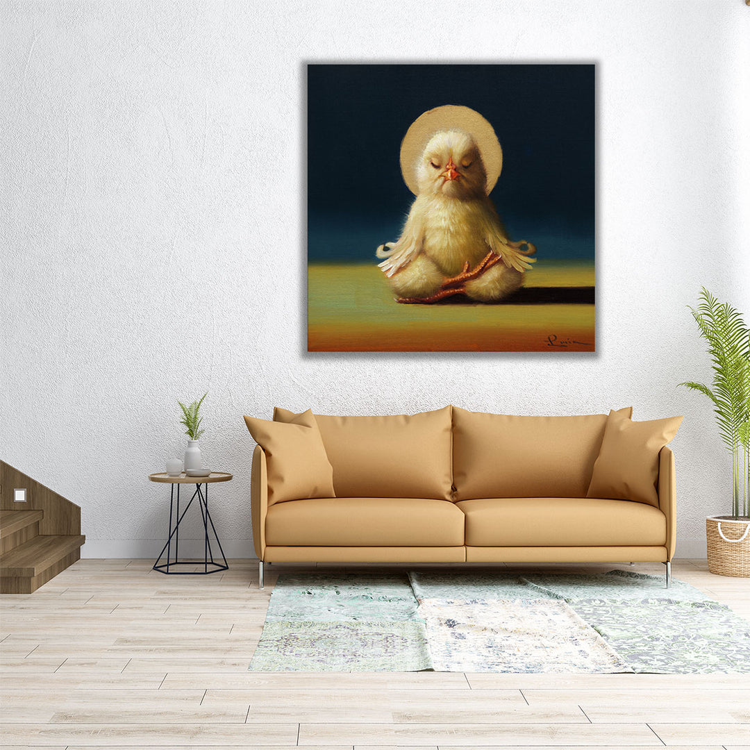 Yoga Chick Half Lotus - Canvas Print Wall Art