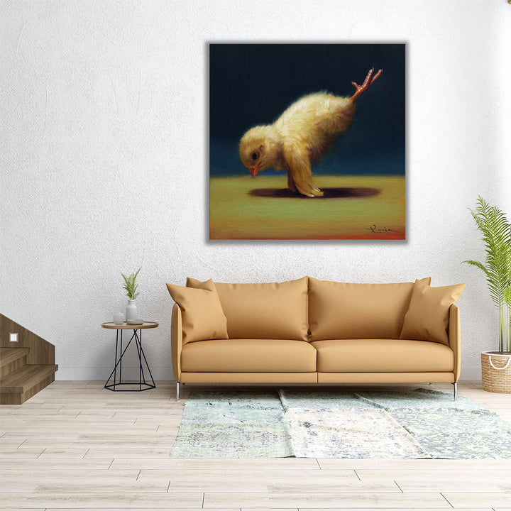 Yoga Chick Peacock - Canvas Print Wall Art