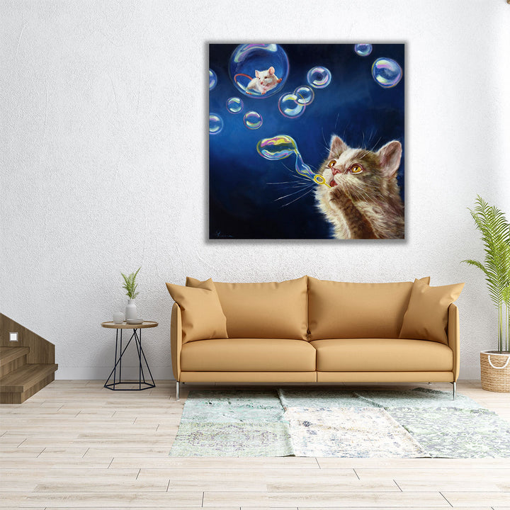 Blowing Bubbles - Canvas Print Wall Art