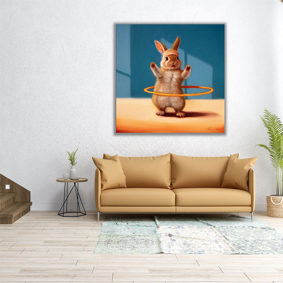 Gym Bunny - Hula Hoop - Canvas Print Wall Art