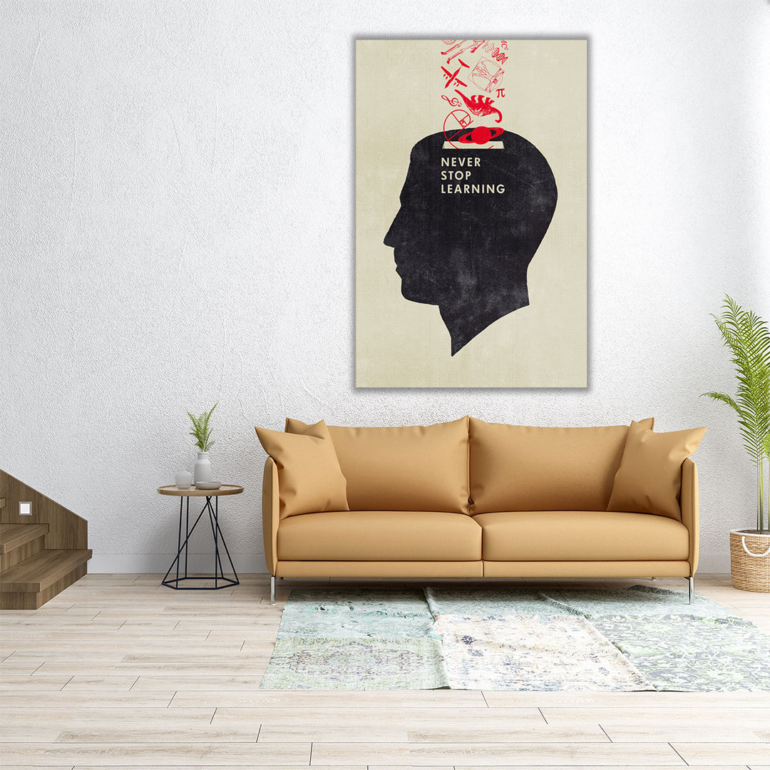 Never Stop Learning - Canvas Print Wall Art