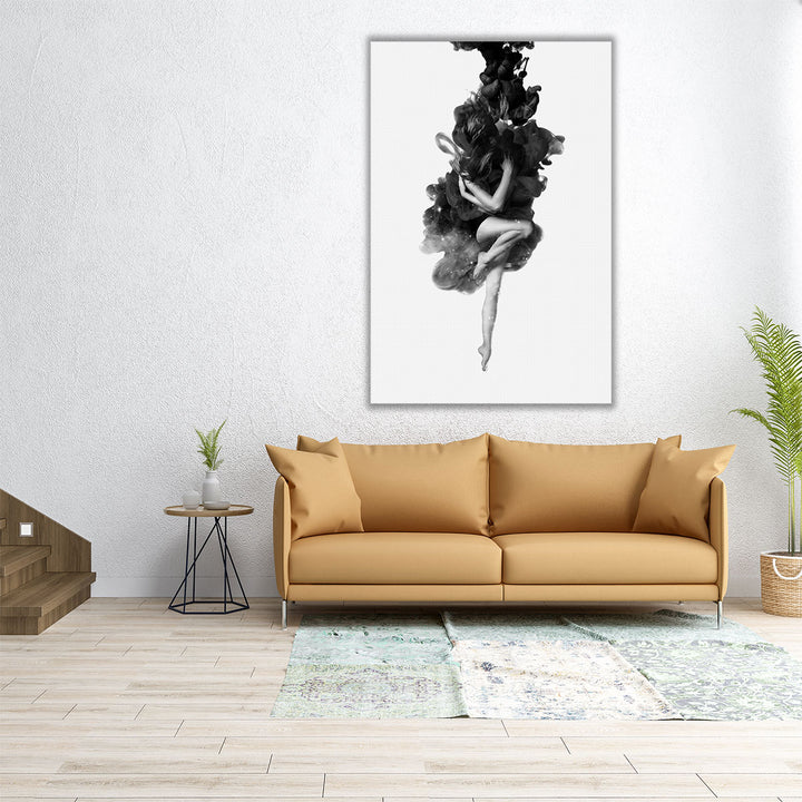 The Born of The Universe Black and White - Canvas Print Wall Art