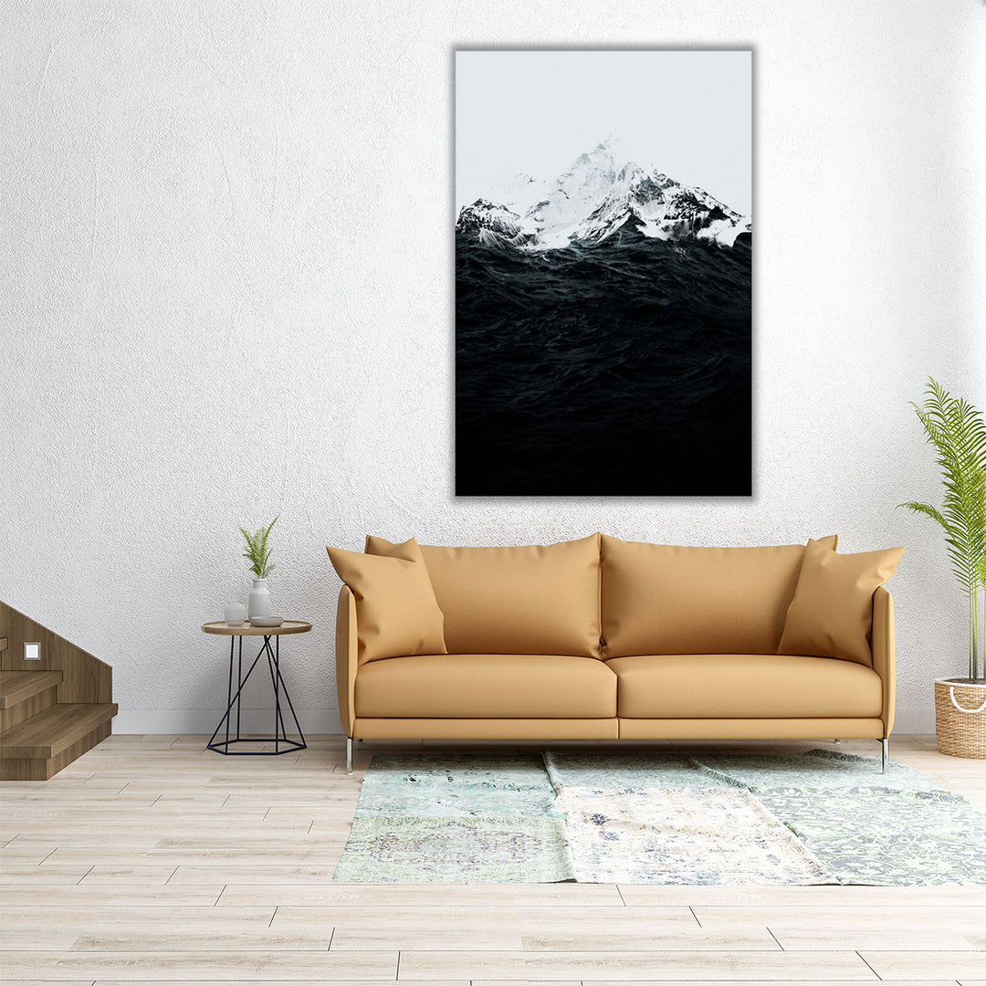 Those Waves Were Like Mountains Black and White - Canvas Print Wall Art